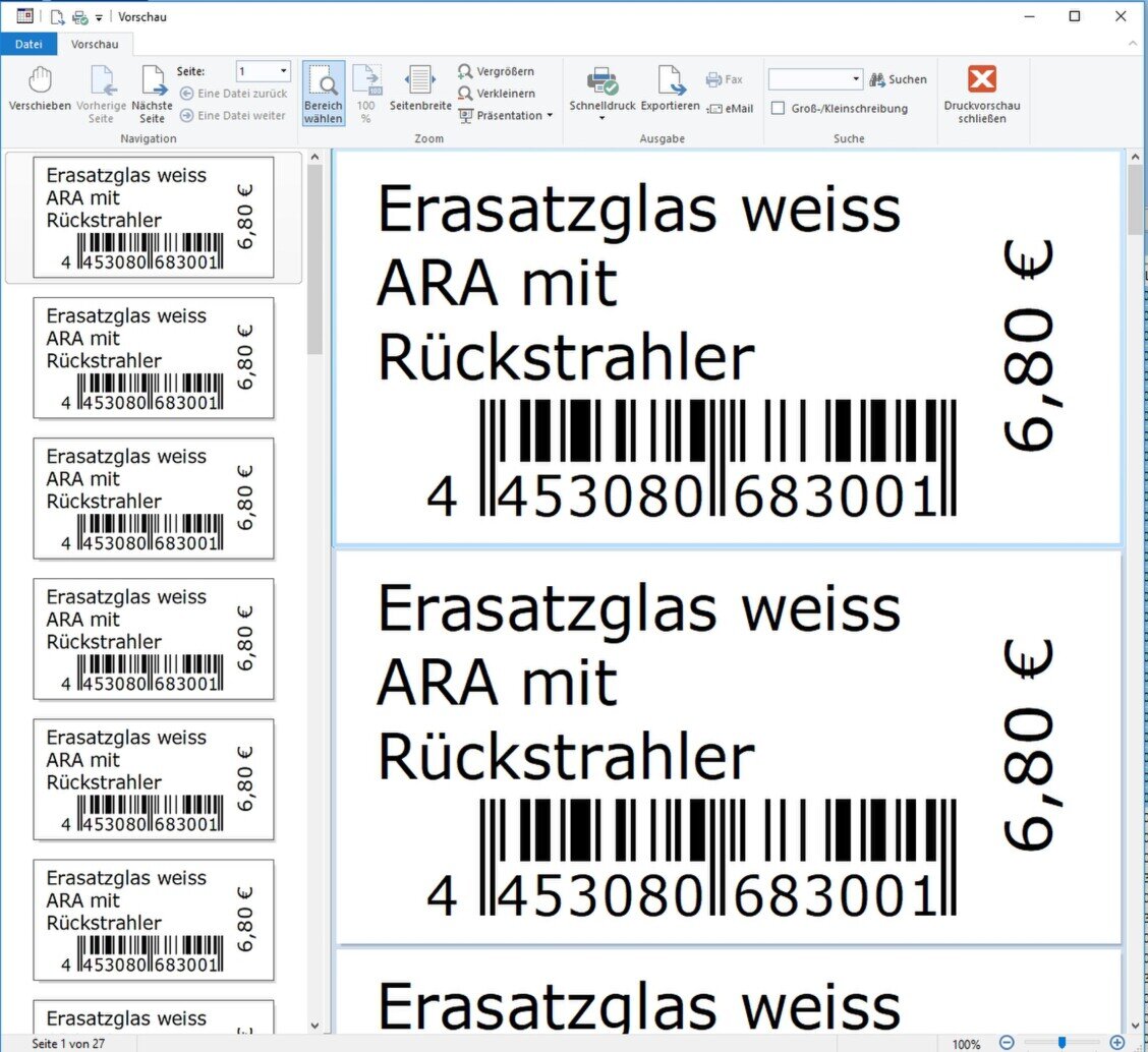 Lagersoftware Etiketten