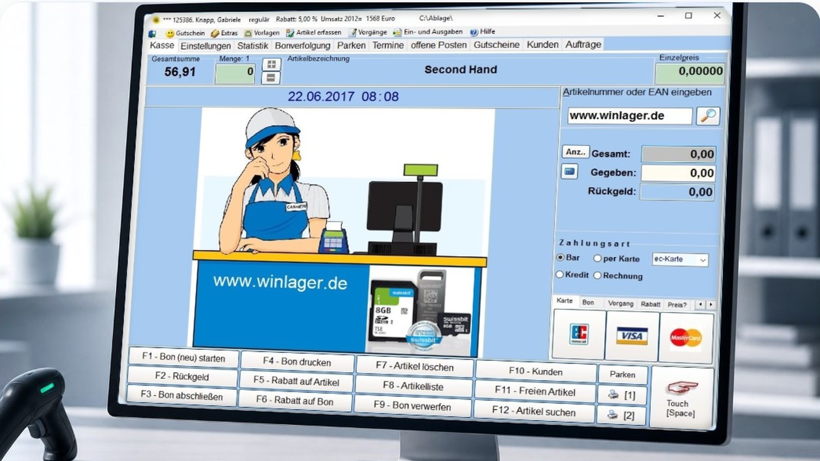 QuickKasse Kassenplatz mit Kassensoftware